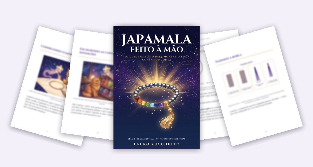 Algumas páginas ilustradas do e-book Japamala Feito à Mão, em leque