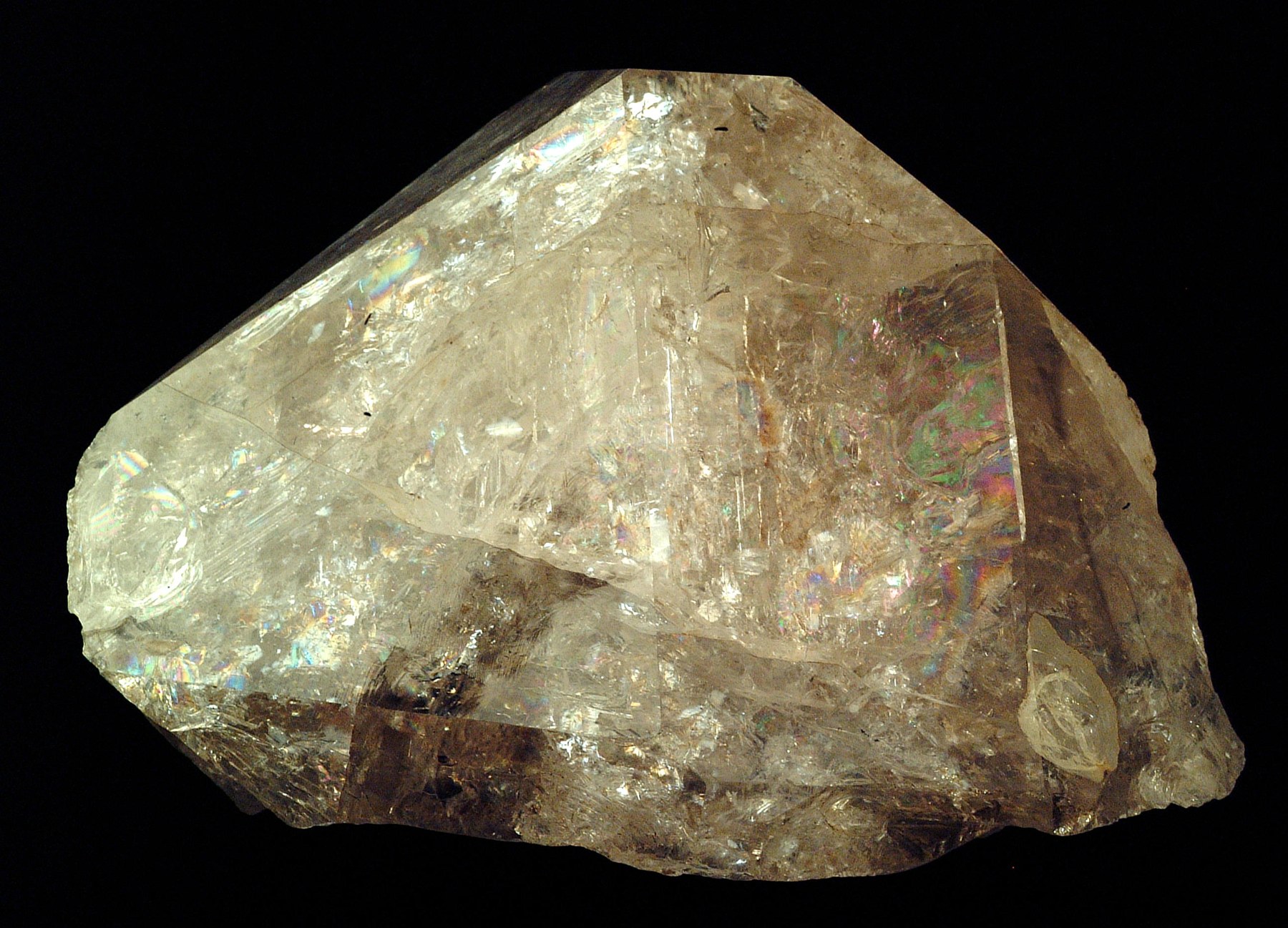Foto real de ponta de quartzo branco transparente